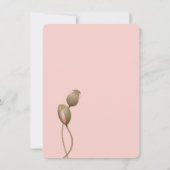 Roze Waterverf Klaproos Bruiloft Save The Date (Achterkant)