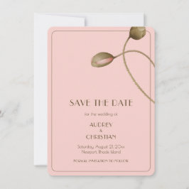 Roze Waterverf Klaproos Bruiloft Save The Date