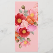 Roze Waterverf Klaproos Trouw Menu (Achterkant)