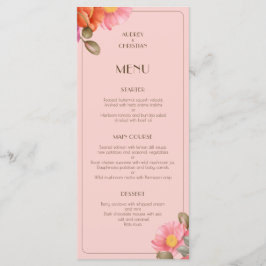 Roze Waterverf Klaproos Trouw Menu