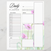 Roze waterverf klaprozen dagelijkse planner (Voorkant)