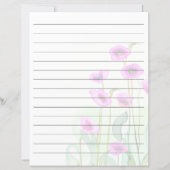 Roze waterverf klaprozen gevoerd (Voorkant)