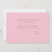 Roze Waterverf klaprozen zal je mijn bruidsmeisje  Kaart (Achterkant)
