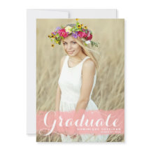 Roze Waterverf Klasse van 2025 Foto Afstuderen