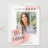 Roze Waterverf | Klasse van 2025 | Foto Afstuderen Kaart (Voorkant)