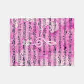  roze waterverf klassieke gespleten muziekplaat fleece deken (Voorkant (Horizontaal))