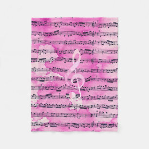  roze waterverf klassieke gespleten muziekplaat fleece deken