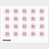 Roze waterverf kleine bedrijven dank u ronde sticker (Vel)