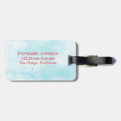 Roze Waterverf Kleine Koe Bagagelabel (Achterkant horizontaal)