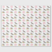 Roze Waterverf Kleine Koe Cadeaupapier (Vlak)