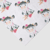 Roze Waterverf Kleine Koe Tissuepapier (Detail)