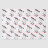 Roze Waterverf Kleine Koe Tissuepapier (Voorkant)