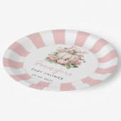 Roze waterverf kleine pompoen baby meisje douche papieren bordje (Gekanteld)