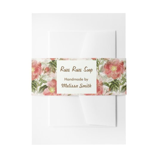 Roze Waterverf - Klop handgemaakte zeepband Uitnodigingen Wikkel (Voorkant Voorbeeld)