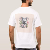 Roze Waterverf Koala Verjaardag Papa T-shirt (Achterkant)