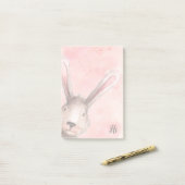 Roze Waterverf Konijn Post-it® Notes (Op bureau)
