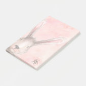 Roze Waterverf konijntje Post-it® Notes (Schuin)