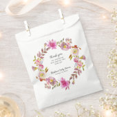 Roze Waterverf Krans meisje baby shower Bedankzakje (Geknipt)