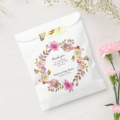 Roze Waterverf Krans meisje baby shower Bedankzakje (Gezegeld)