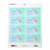 Roze Waterverf Kroon & balletschoenen Waterflesje Etiket (Full Sheet)