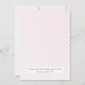 Roze Waterverf Kruis in kalligrafie Baptisme Boy Kaart (Achterkant)