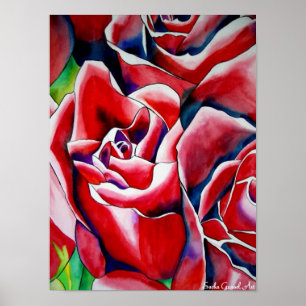 Roze waterverf kunst schilderij poster