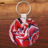 Roze waterverf kunst schilderij sleutelhanger (Voorkant)