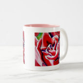 Roze waterverf kunst schilderij tweekleurige koffiemok (Voorkant rechts)