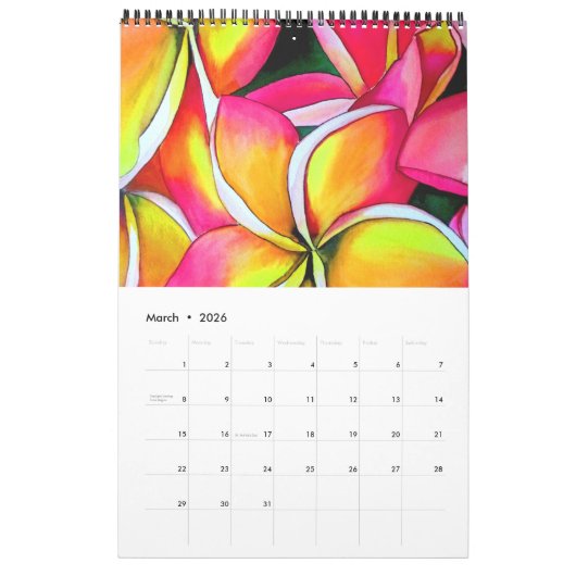 Roze waterverf kunstkalender Sacha Grossel Kalender (Mar 2026)