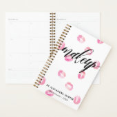 Roze Waterverf Kusjes - Make-up Afspraak Planner (Display)