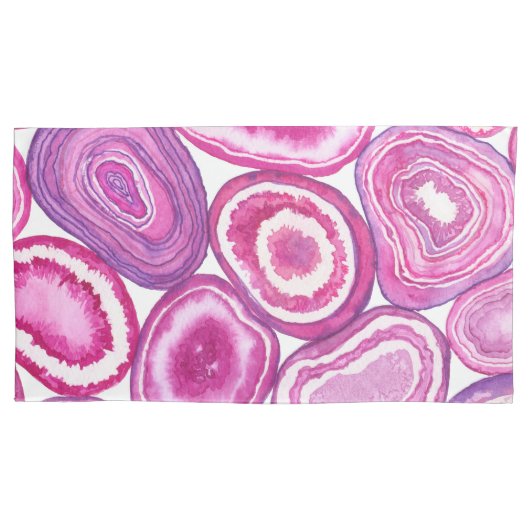 Roze waterverf kussensloop (Voorkant-Links)