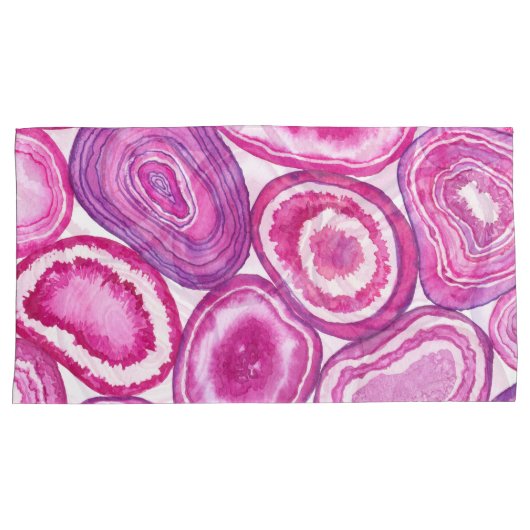 Roze waterverf kussensloop (Voorkant-Rechts)