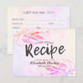 Roze Waterverf laat het Vrijgezellenfeest van de b Uitnodiging Briefkaart (Voorkant / Achterkant)