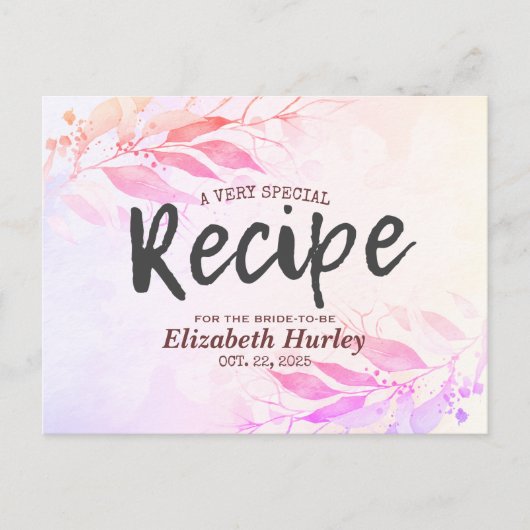 Roze Waterverf laat het Vrijgezellenfeest van de b Uitnodiging Briefkaart (Voorkant)