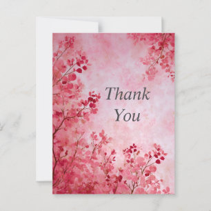 Roze Waterverf laat licht roze bedankkaart achter Briefkaart