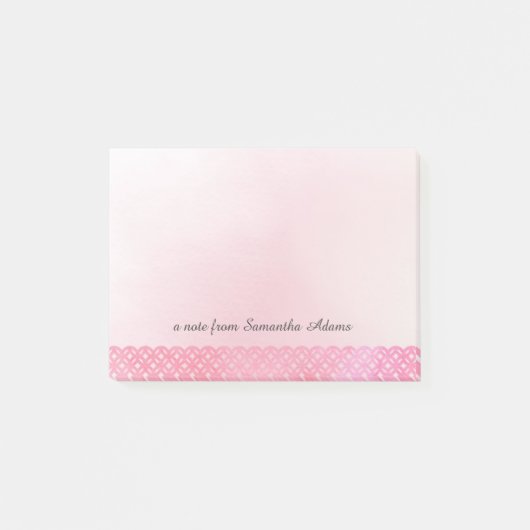 Roze Waterverf Lace Pattern Post-it® Notes (Voorkant)