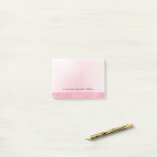 Roze Waterverf Lace Pattern Post-it® Notes (Op bureau)