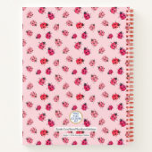 Roze Waterverf Ladybug Patroon Hand-geïllustreerd Notitieboek (Achterkant)