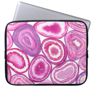 Roze waterverf laptop sleeve