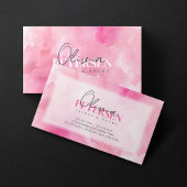 Roze Waterverf Lashes Brows Script Typografie Visitekaartje