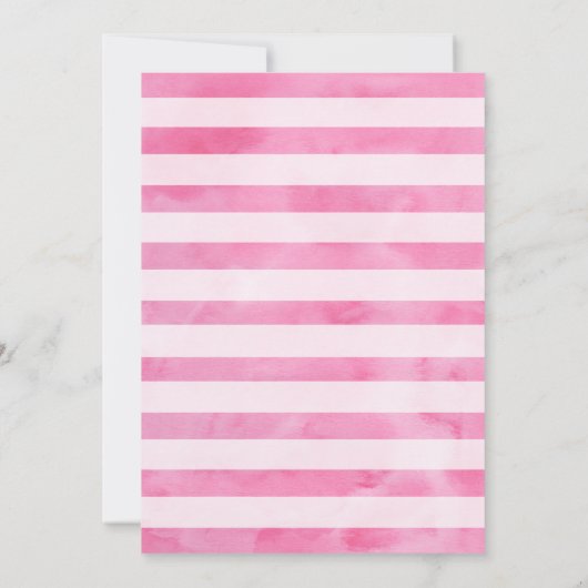 Roze waterverf Laten we Flamingle 1e verjaardag Kaart (Achterkant)