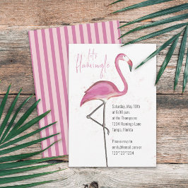 Roze Waterverf Laten we het lamingle Cute Flamingo Kaart