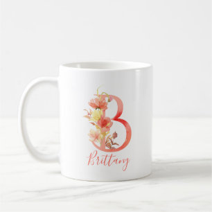 roze Waterverf letter "B" Koffiemok