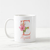 roze Waterverf Letter "E" Koffiemok (Links)
