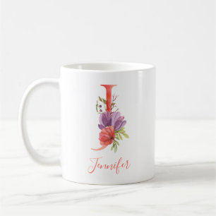  roze Waterverf Letter "J" Koffiemok