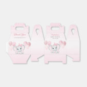 Roze Waterverf Leuke Olifant Meisje Baby shower Bedankdoosjes (Uitgevouwen)