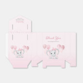 Roze Waterverf Leuke Olifant Meisje Baby shower Bedankdoosjes (Uitgevouwen)