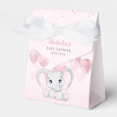 Roze Waterverf Leuke Olifant Meisje Baby shower Bedankdoosjes (Voorkant Zijde)