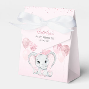 Roze Waterverf Leuke Olifant Meisje Baby shower Bedankdoosjes