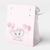 Roze Waterverf Leuke Olifant Meisje Baby shower Bedankdoosjes (Achterkant)